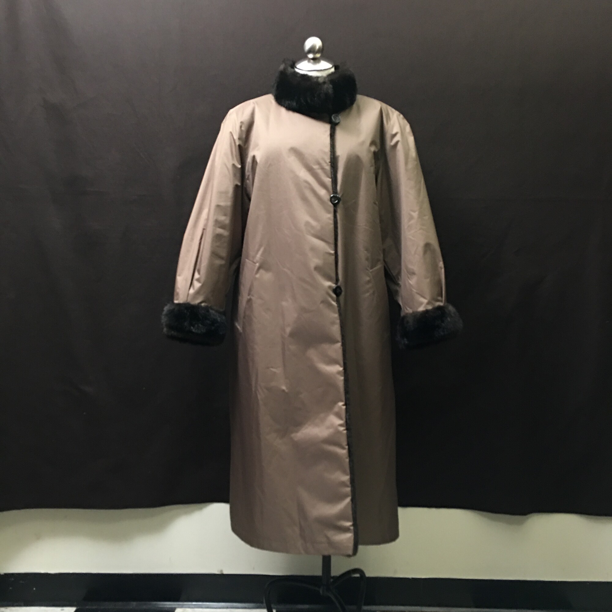 Reversible FauxFur Trench