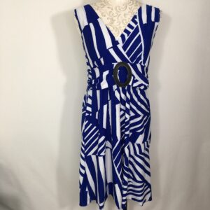 INC Striped V Neck Dress