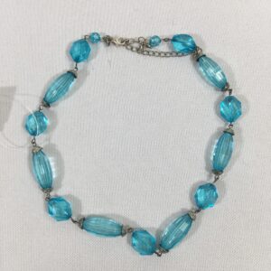 Blue Gem Necklace Silver
